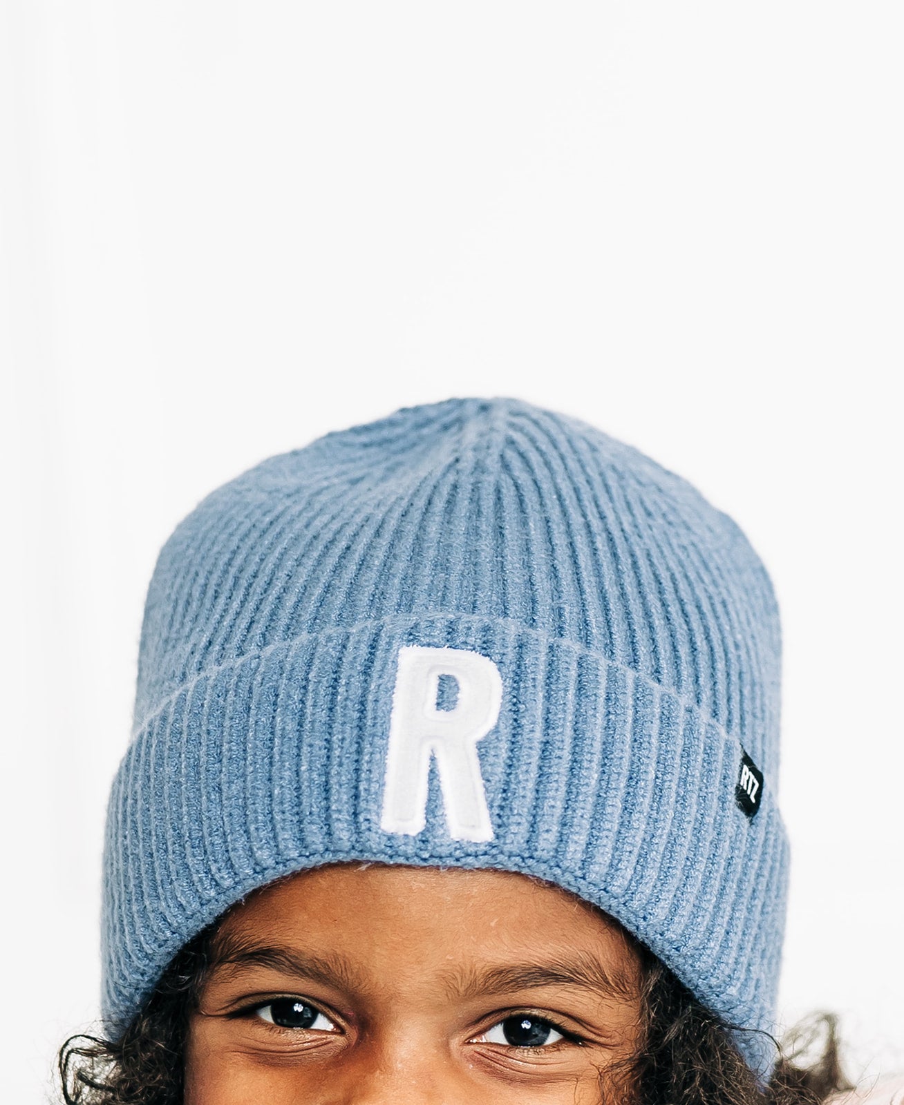 Stormy Blue Letter Beanie