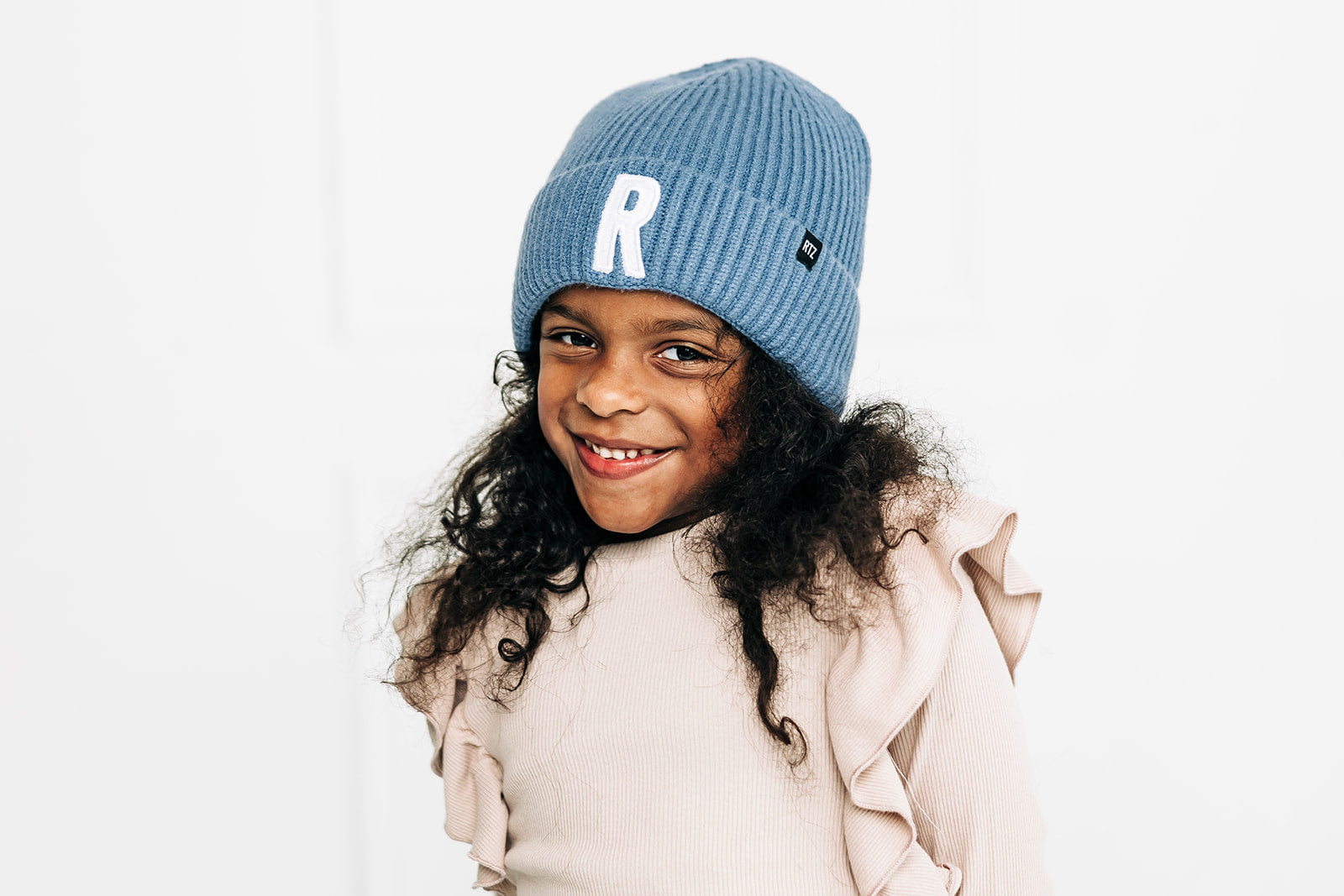 Stormy Blue Letter Beanie