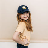 Glitter Gold Terry Star Patch Hat