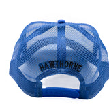 Royal Blue & White Letter Trucker Hat