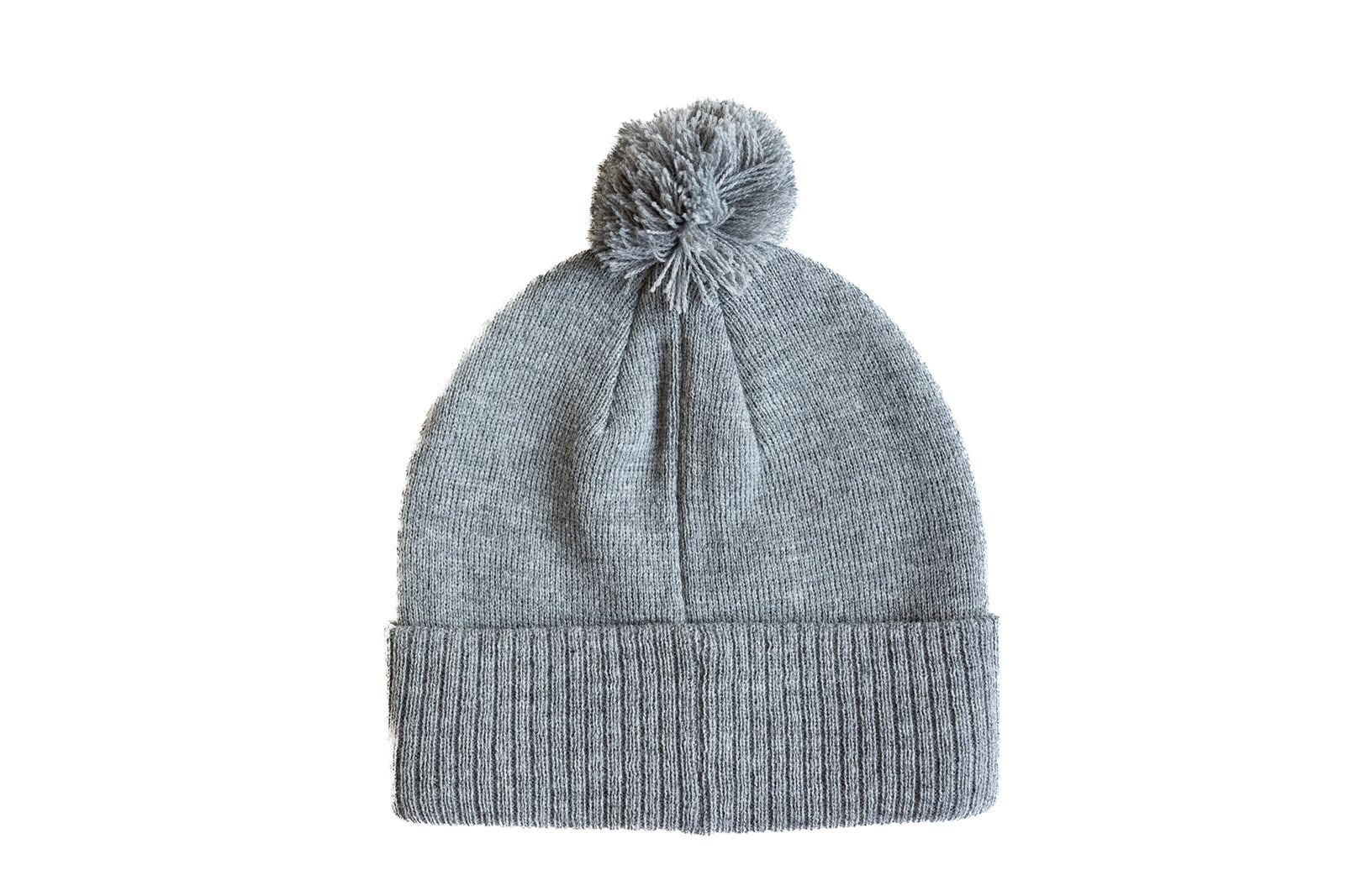 Heather Grey Smiley Pom Pom Hat