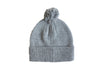 Custom Text Heather Grey Pom Pom Hat