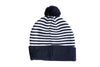 Blue &amp; White Stripe Pom Pom Hat