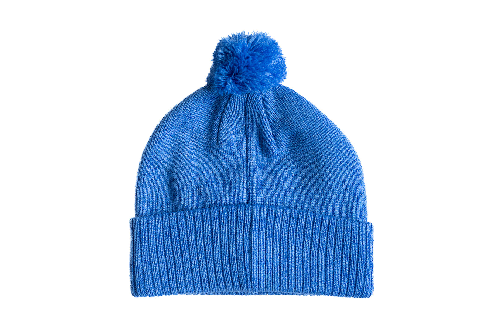 Cobalt Letter Pom Pom Hat