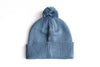 Custom Text Blue Pom Pom Hat