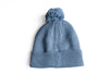 Blue Smiley Pom Pom Hat