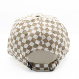 Tan Checker Letter Baseball Hat