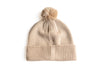 Custom Text Tan Pom Pom Hat