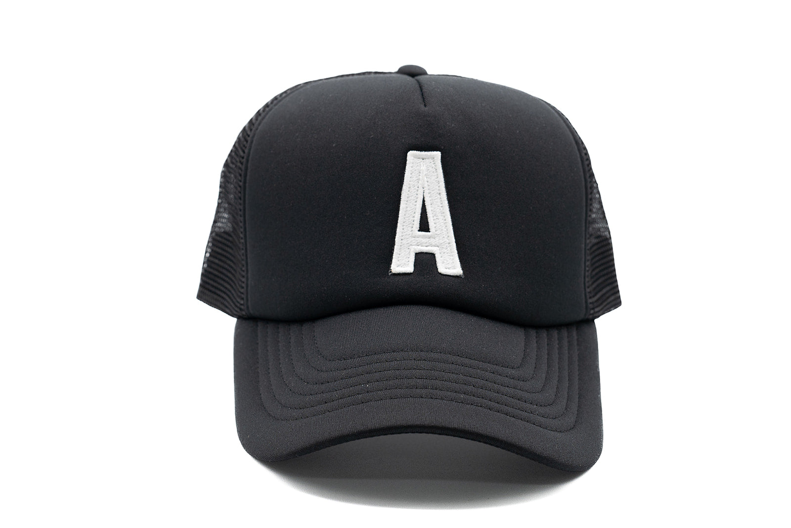 Black Foam Letter Trucker Hat