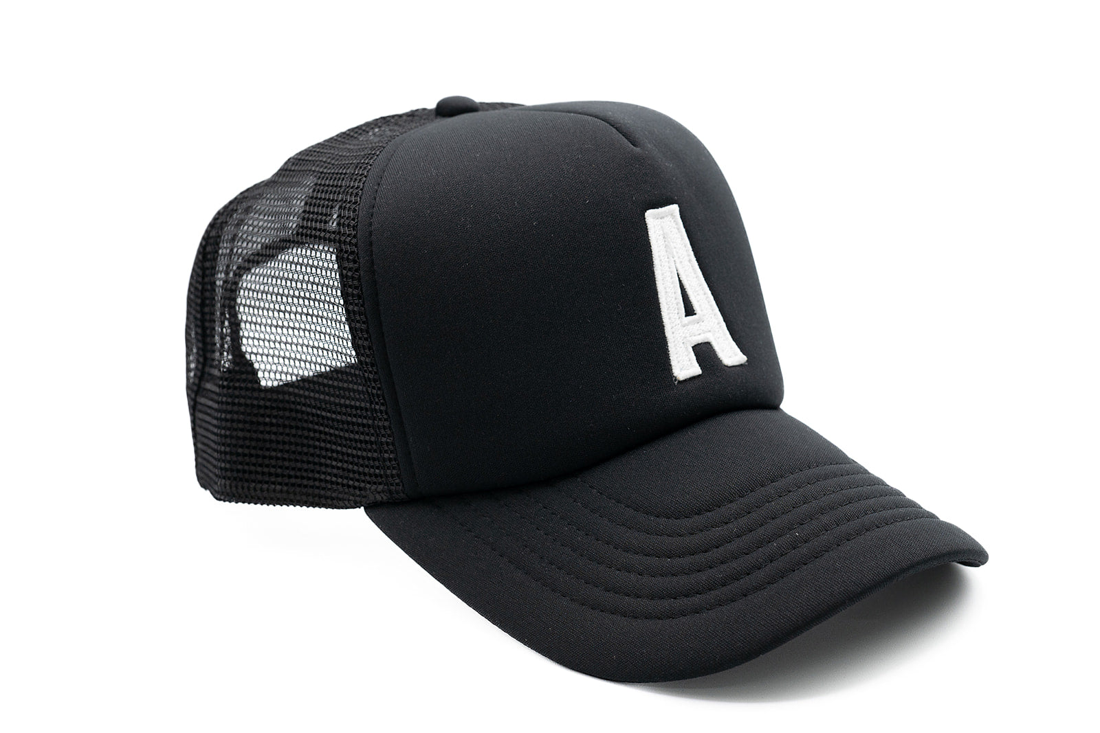 Black Foam Letter Trucker Hat