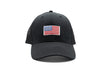 Black Snapback Hat + Flag Patch