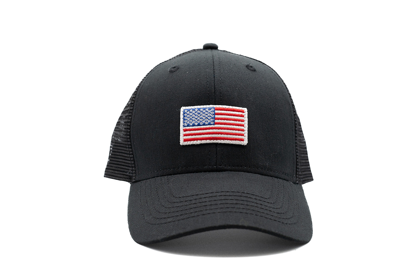 Black Snapback Hat + Flag Patch