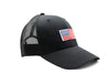 Black Snapback Hat + Flag Patch