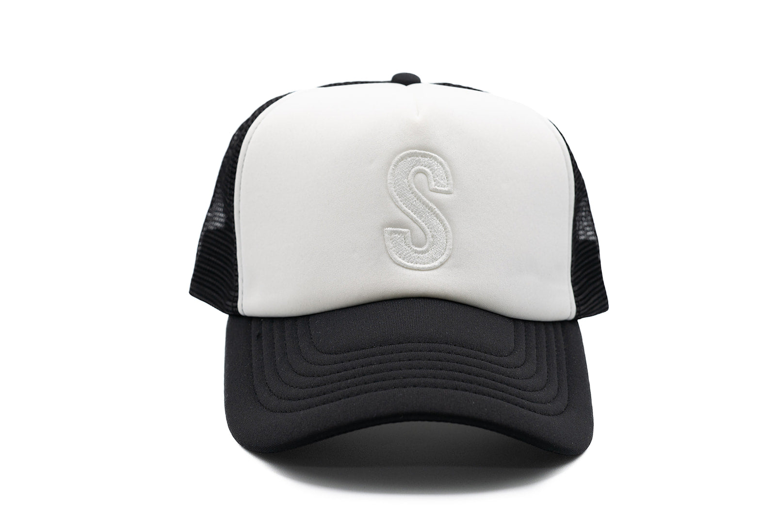 Black & White Foam Letter Trucker Hat