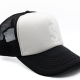Black & White Letter Trucker Hat
