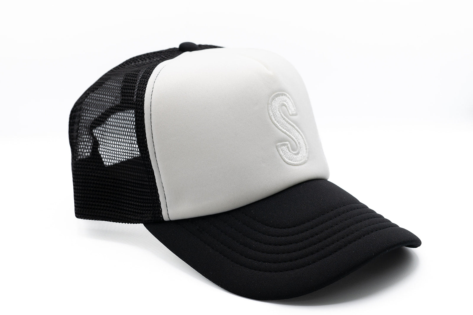 Black & White Foam Letter Trucker Hat