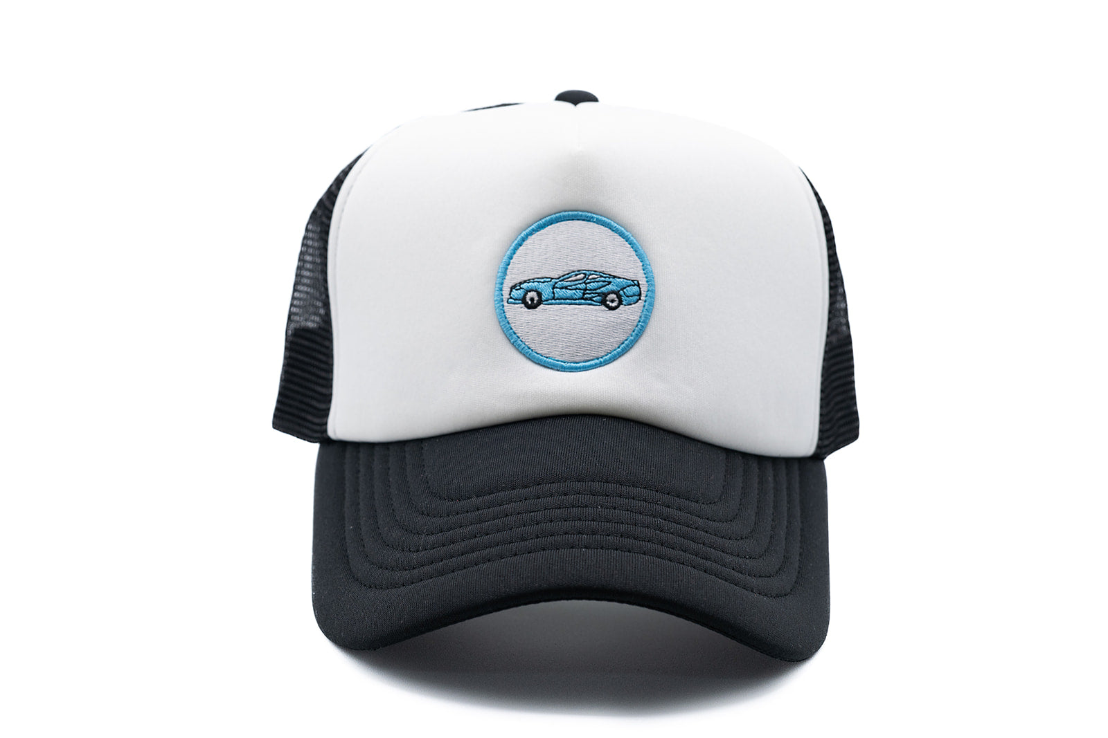 Black & White Foam Trucker Sports Car Hat