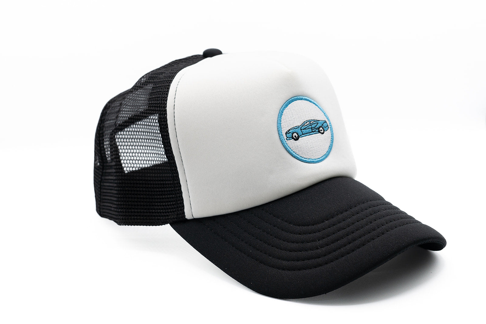 Black & White Foam Trucker Sports Car Hat