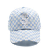 Blue Checker Letter Baseball Hat