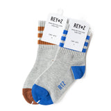 Heather Grey & Blue Stripe Socks