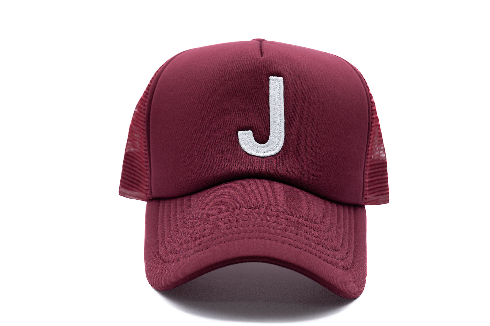 Burgundy Foam Letter Trucker Hat