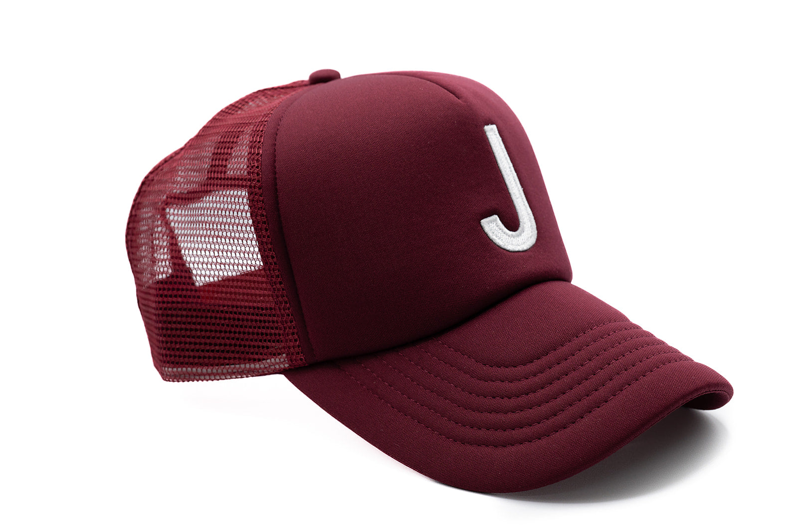 Burgundy Foam Letter Trucker Hat