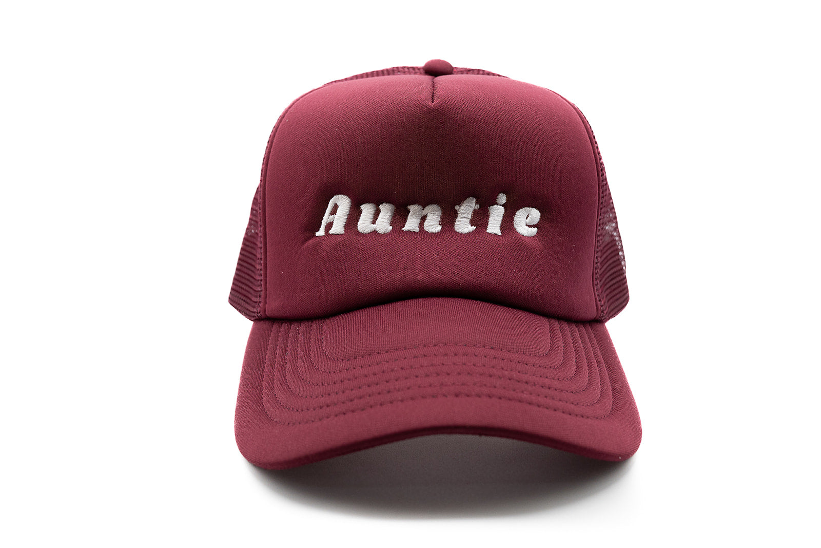 Burgundy Foam Trucker Auntie Hat