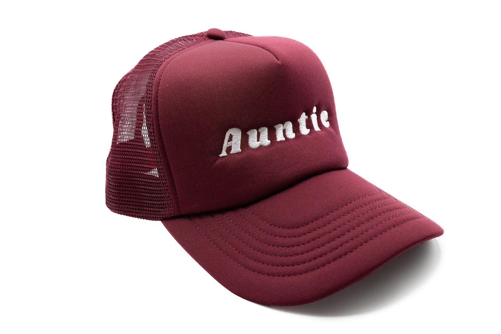 Burgundy Foam Trucker Auntie Hat