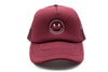 Burgundy Foam Trucker Smiley Hat
