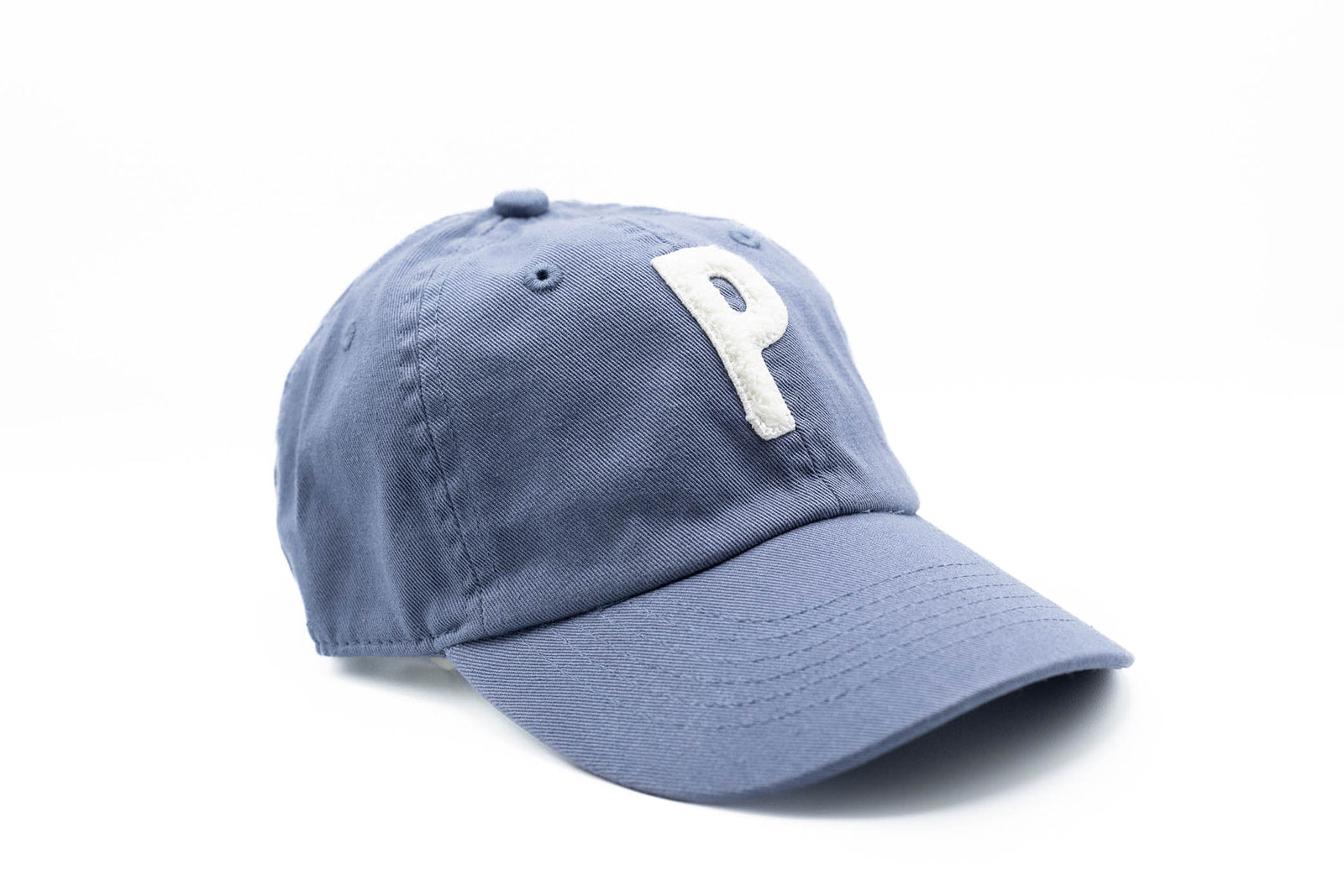 Dusty Blue Hat + White Terry Letter