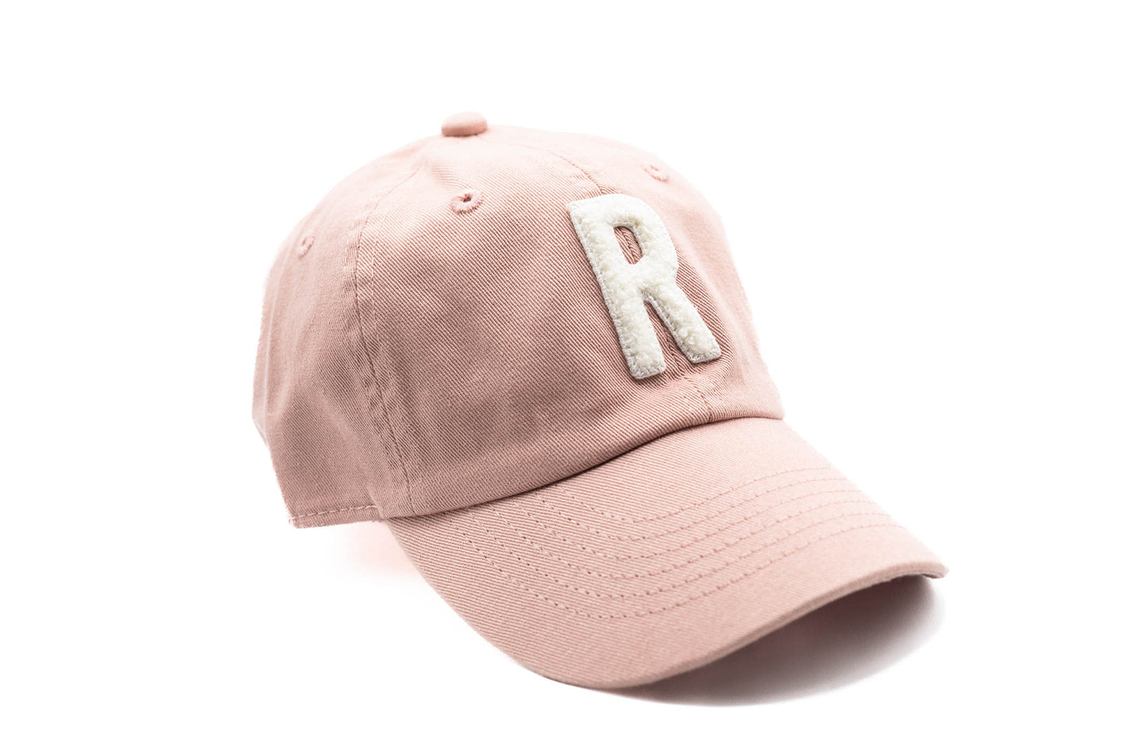 Dusty Rose Hat + White Terry Letter