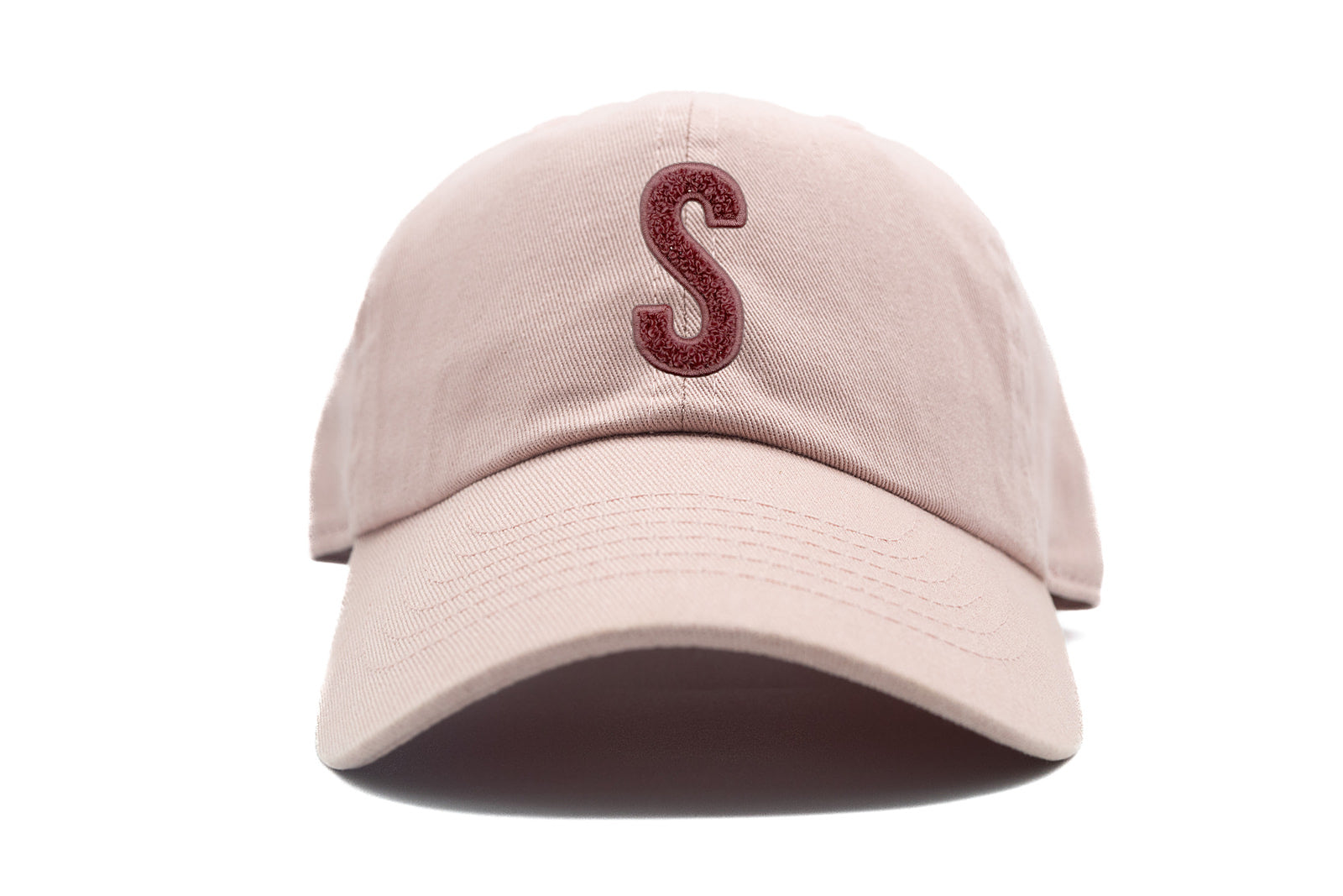 Blush Terry Letter Patch Baseball Hat