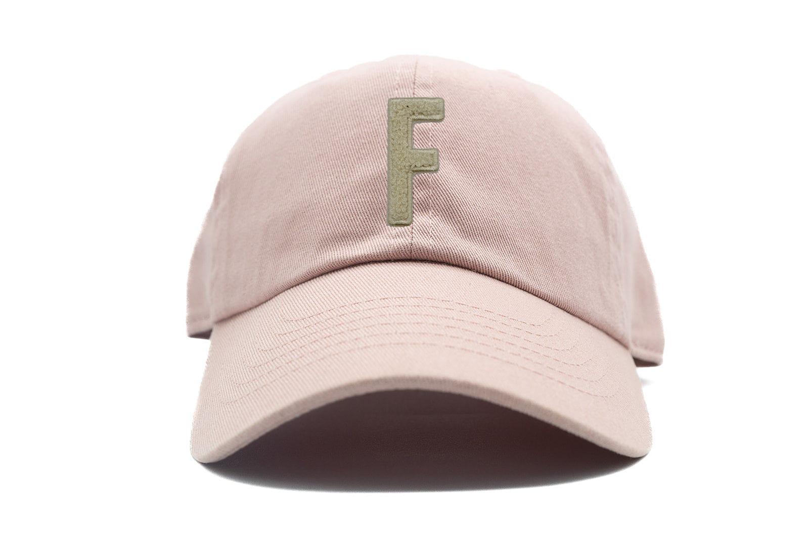 Cream Terry Letter Patch Baseball Hat