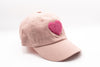 Dusty Rose Terry Heart Hat