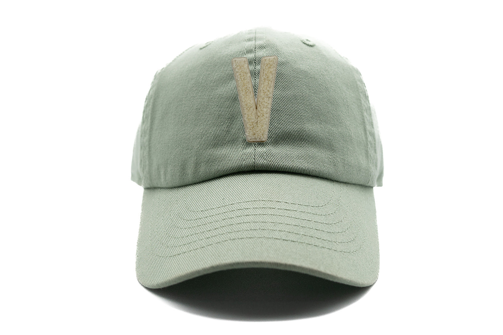 Cream Terry Letter Patch Baseball Hat