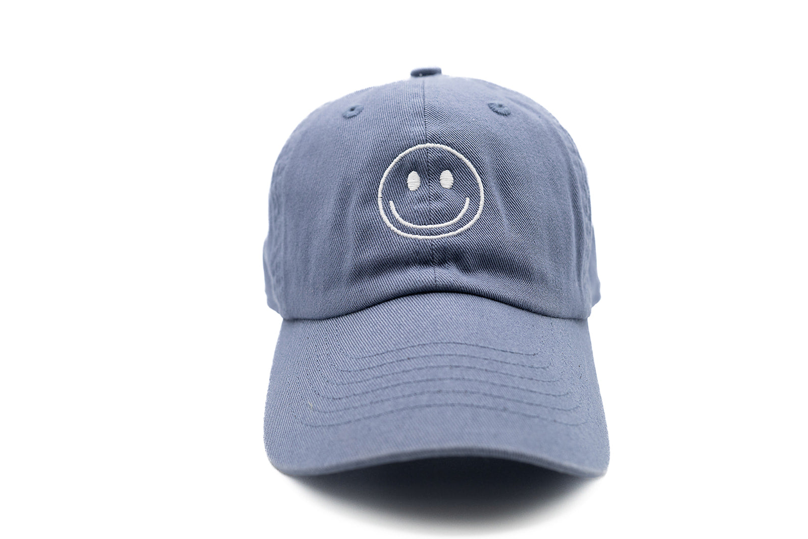 Dusty Blue Smiley Face Hat