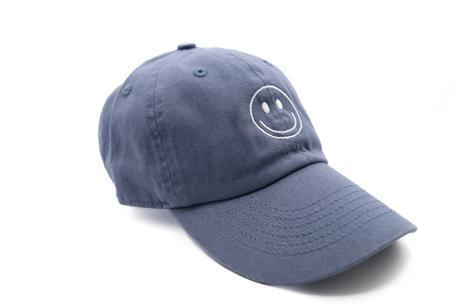 Dusty Blue Smiley Face Hat