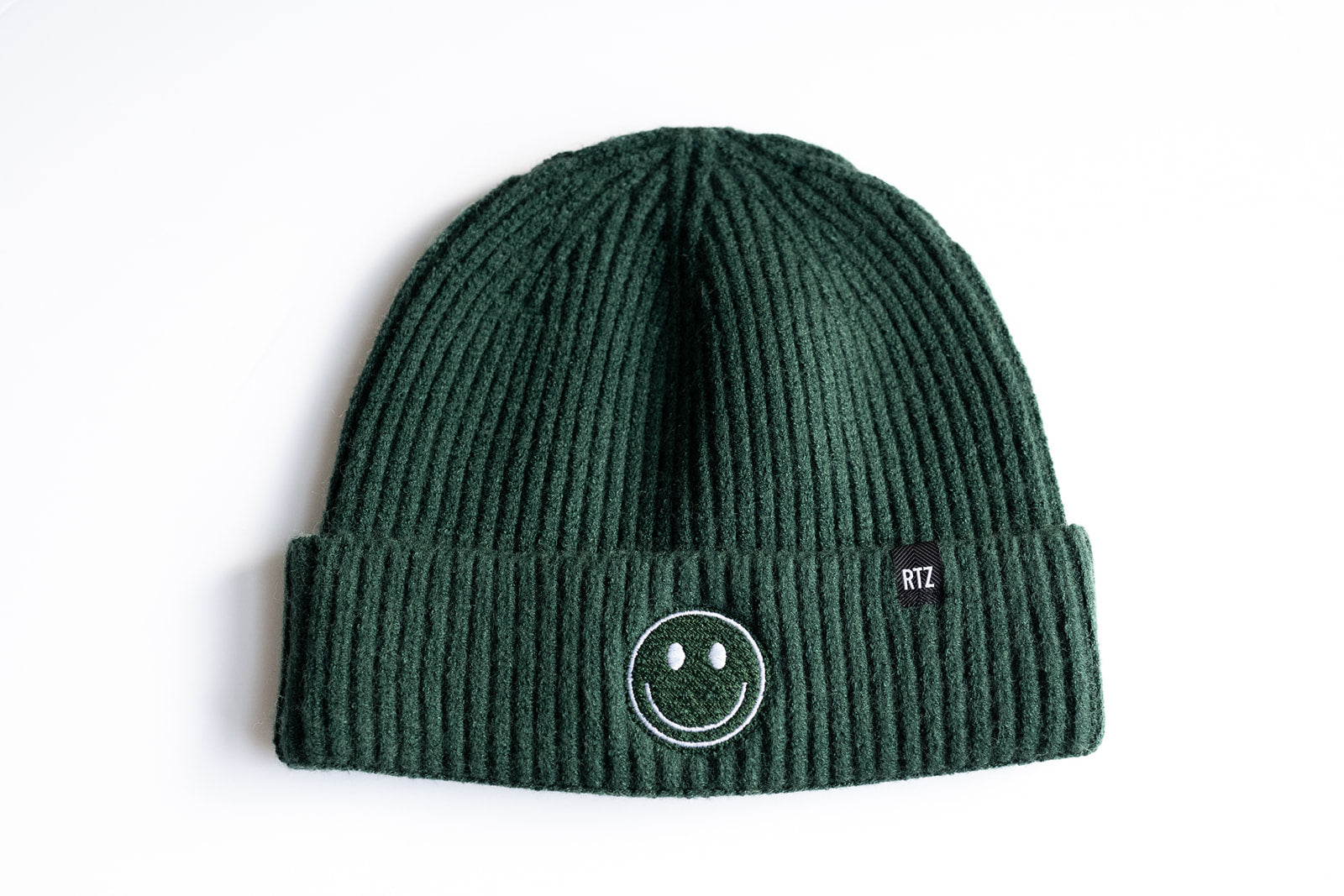 Forest Green Smiley Beanie