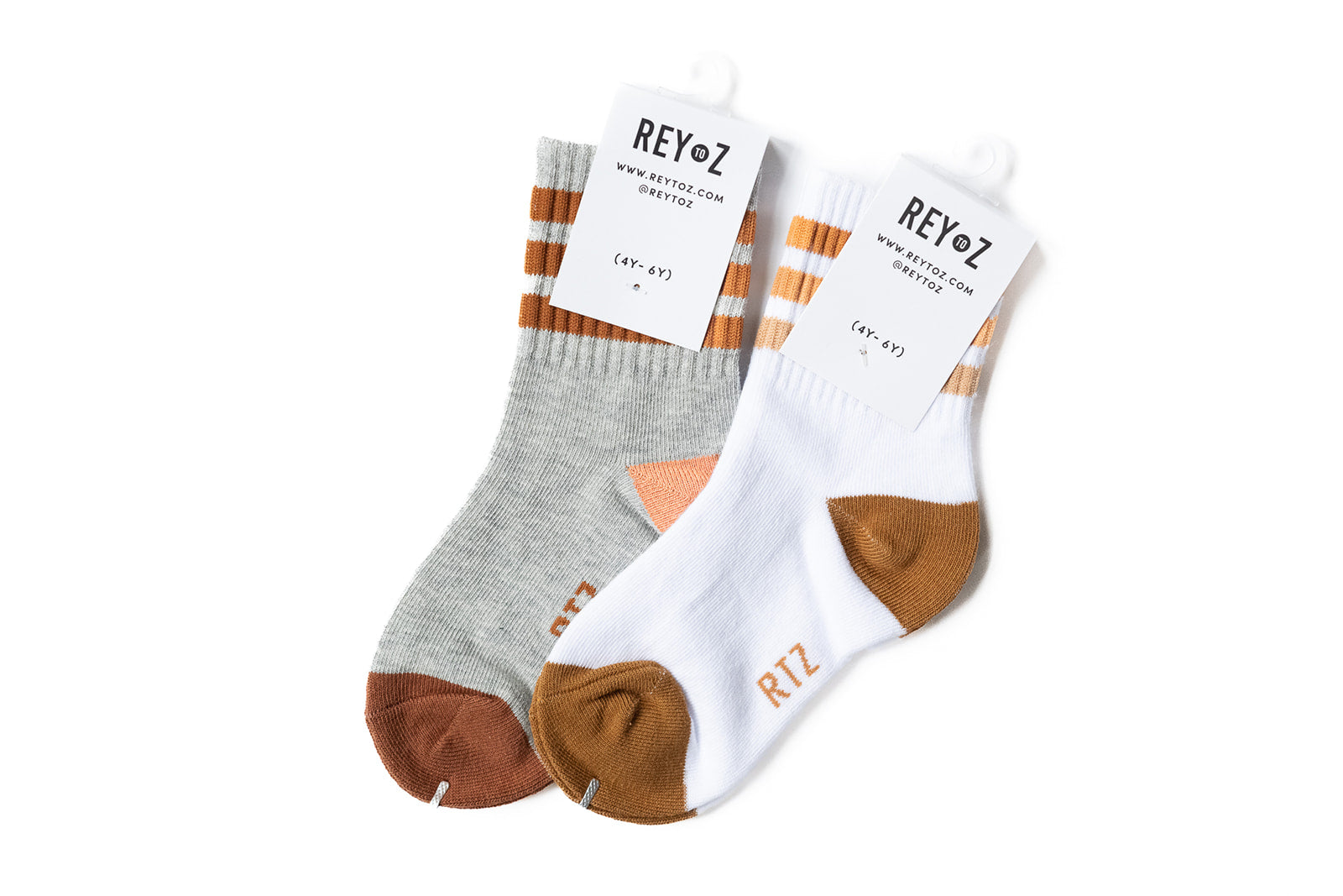 Heather Grey & Brown Stripe Socks