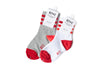 Heather Grey &amp; Red Stripe Socks