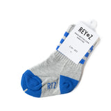 Heather Grey & Blue Stripe Socks