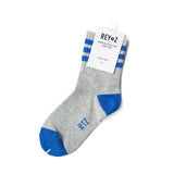 Heather Grey & Blue Stripe Socks
