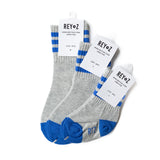 Heather Grey & Blue Stripe Socks