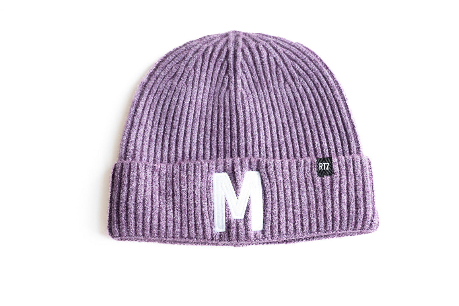 Heather Purple Letter Beanie