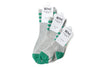 Heather Grey &amp; Green Stripe Socks