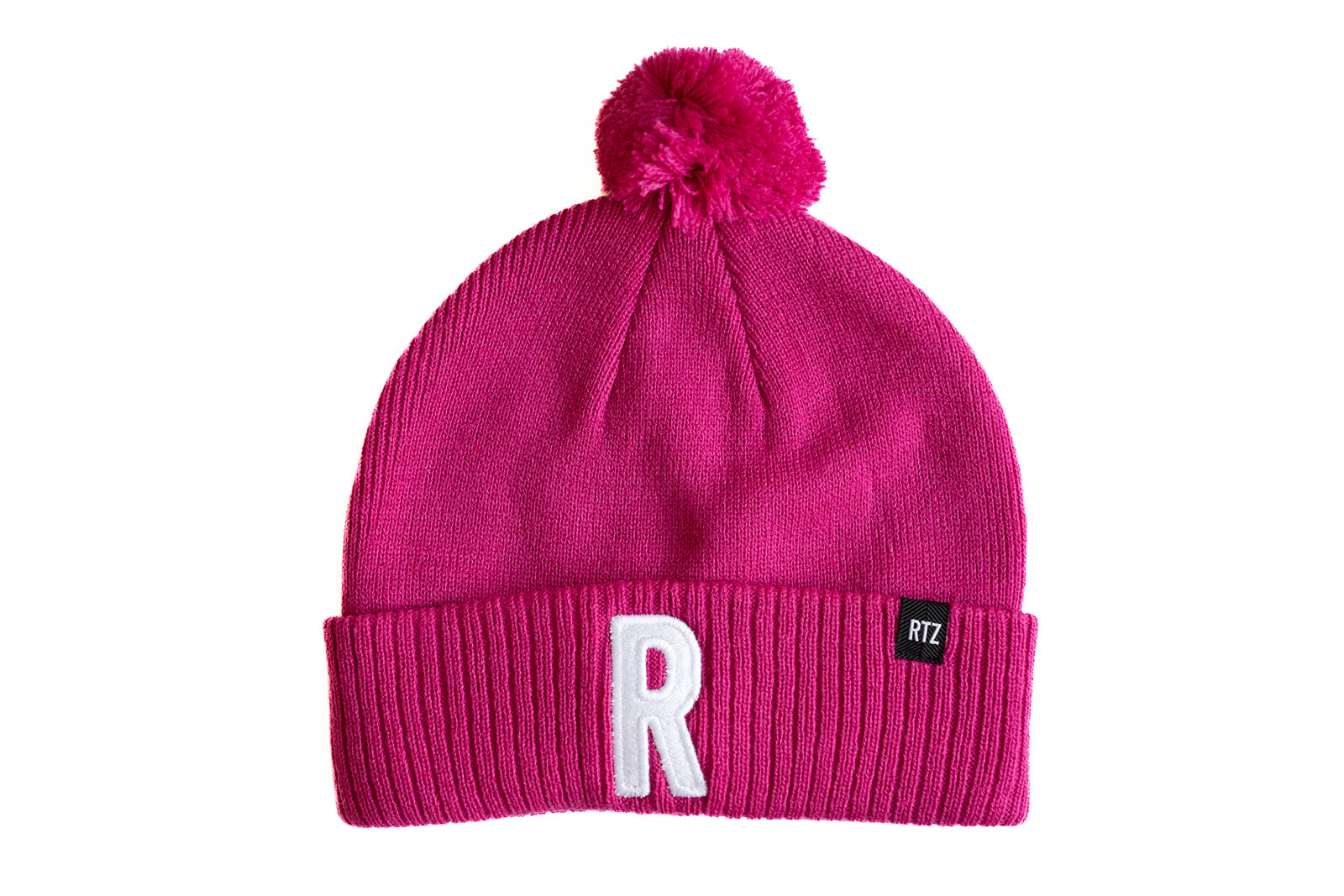 Hot Pink Letter Pom Pom Hat