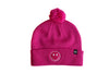 Hot Pink Smiley Pom Pom Hat