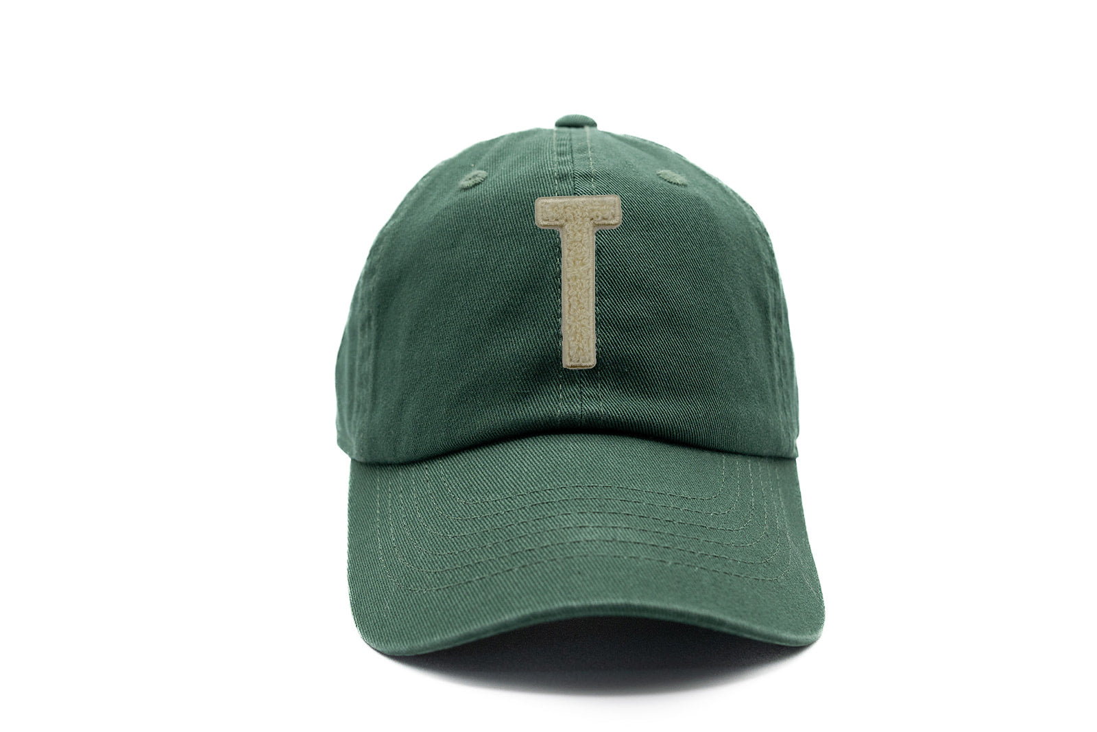 Cream Terry Letter Patch Baseball Hat