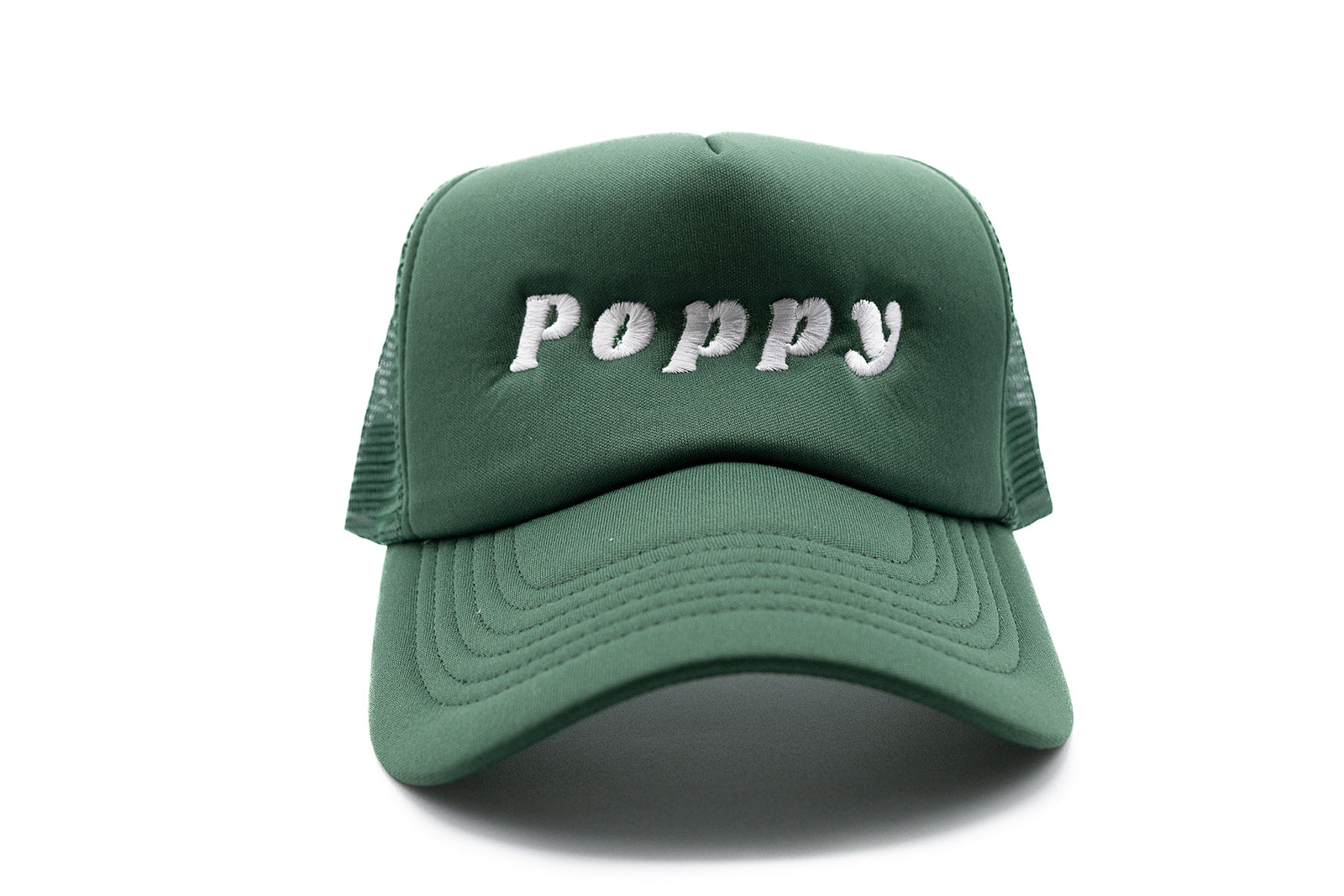 Dark Green Foam Trucker Poppy Hat