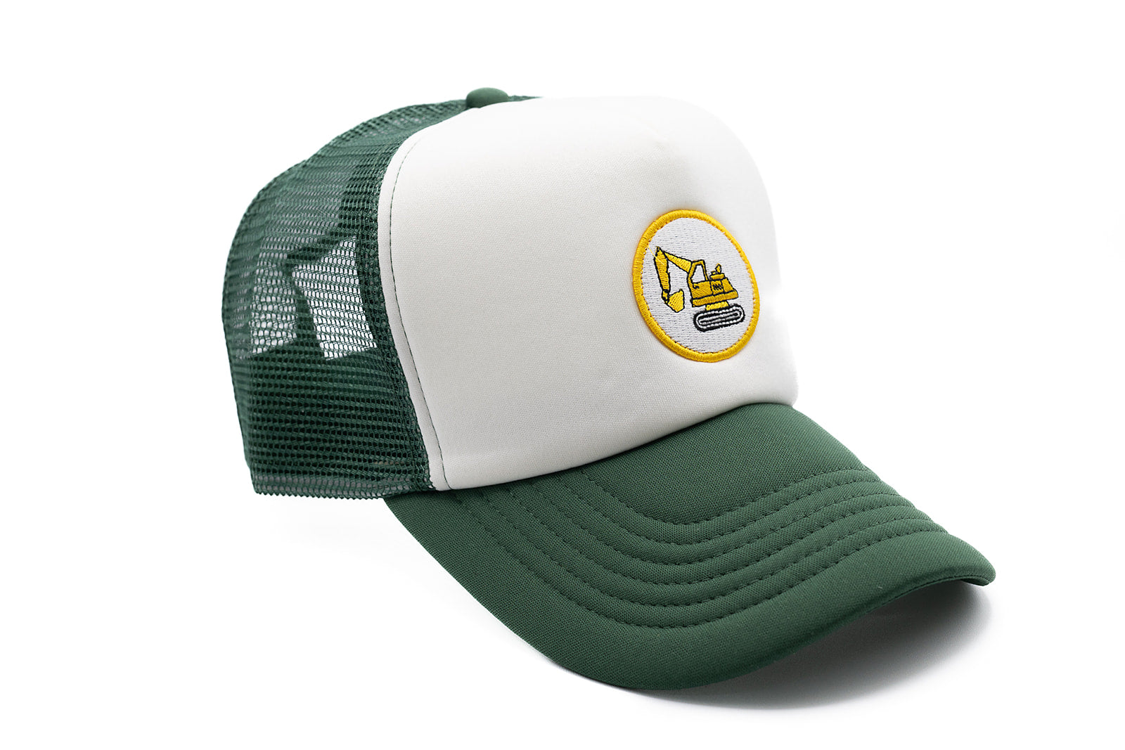 Hunter Green & White Foam Trucker Construction Hat